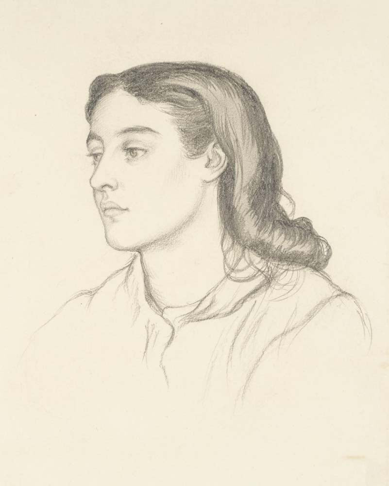 Miss Robinson (Mrs. Fernandez), 1866 by Dante Gabriel Rossetti, English Pre-Raphaelite Painter,12x8"(A4) Poster Print
