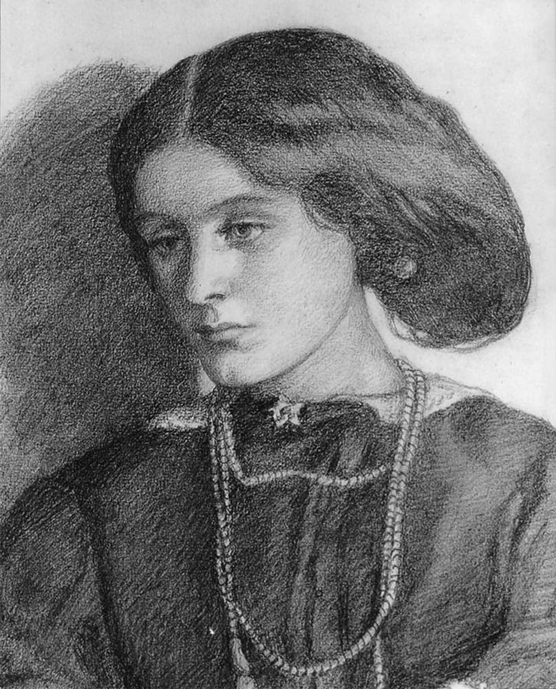 Mrs. Burne-Jones, 1860 by Dante Gabriel Rossetti, English Pre-Raphaelite Painter,12x8"(A4) Poster Print