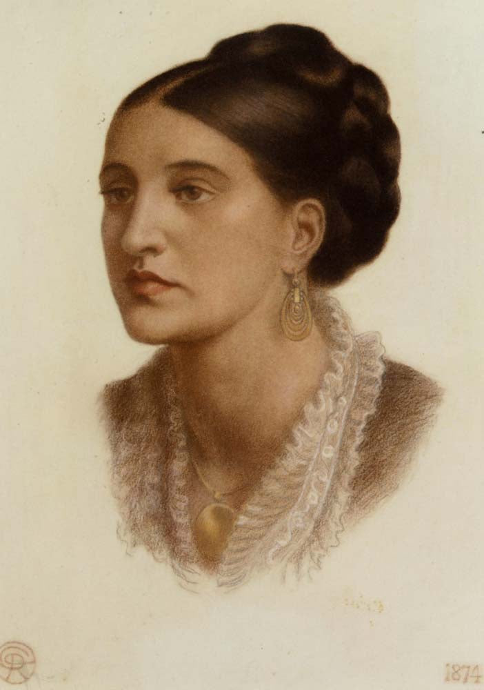 Mrs Georgin A Fernandez, 1874 by Dante Gabriel Rossetti, English Pre-Raphaelite Painter,16x12"(A3) Poster Print