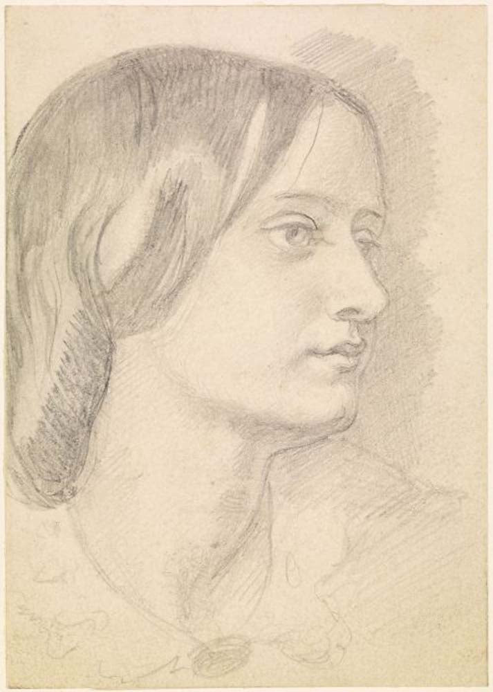 Red Lion Mary, Mrs Mary Nicholson, 1856-59 by Dante Gabriel Rossetti, English Pre-Raphaelite Painter,12x8"(A4) Poster Print