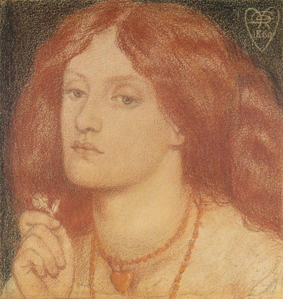 Regina Cordium, 1860 by Dante Gabriel Rossetti, English Pre-Raphaelite Painter,16x12"(A3) Poster Print
