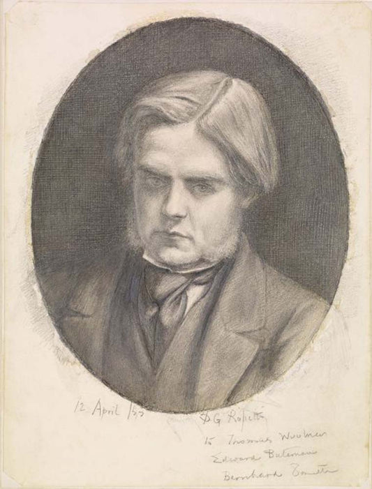 William Holman Hunt (1827-1910), 1853 by Dante Gabriel Rossetti, English Pre-Raphaelite Painter,16x12"(A3) Poster Print