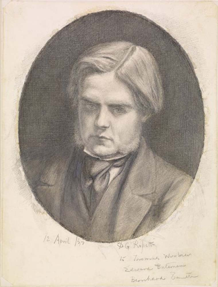 William Holman Hunt (1827-1910), 1853 by Dante Gabriel Rossetti, English Pre-Raphaelite Painter,12x8"(A4) Poster Print