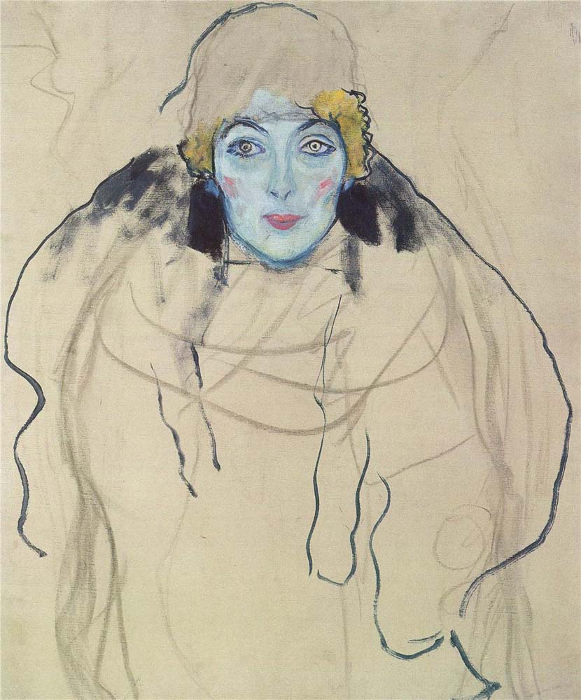 Portrait of a Lady (unfinished) - Gustav Klimt - 1917-1918, 16x12" (A3) Poster Print