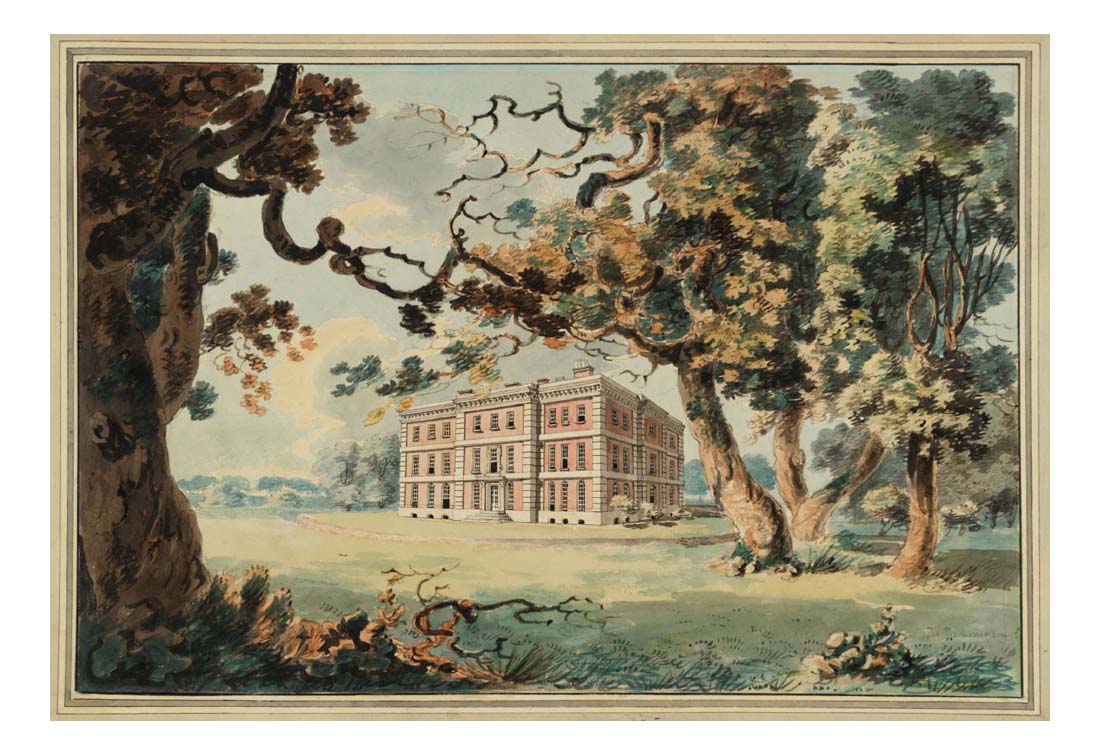 Radley Hall from the South-East, 1789 by John Mallord William Turner RA, 12x8"(A4) Poster