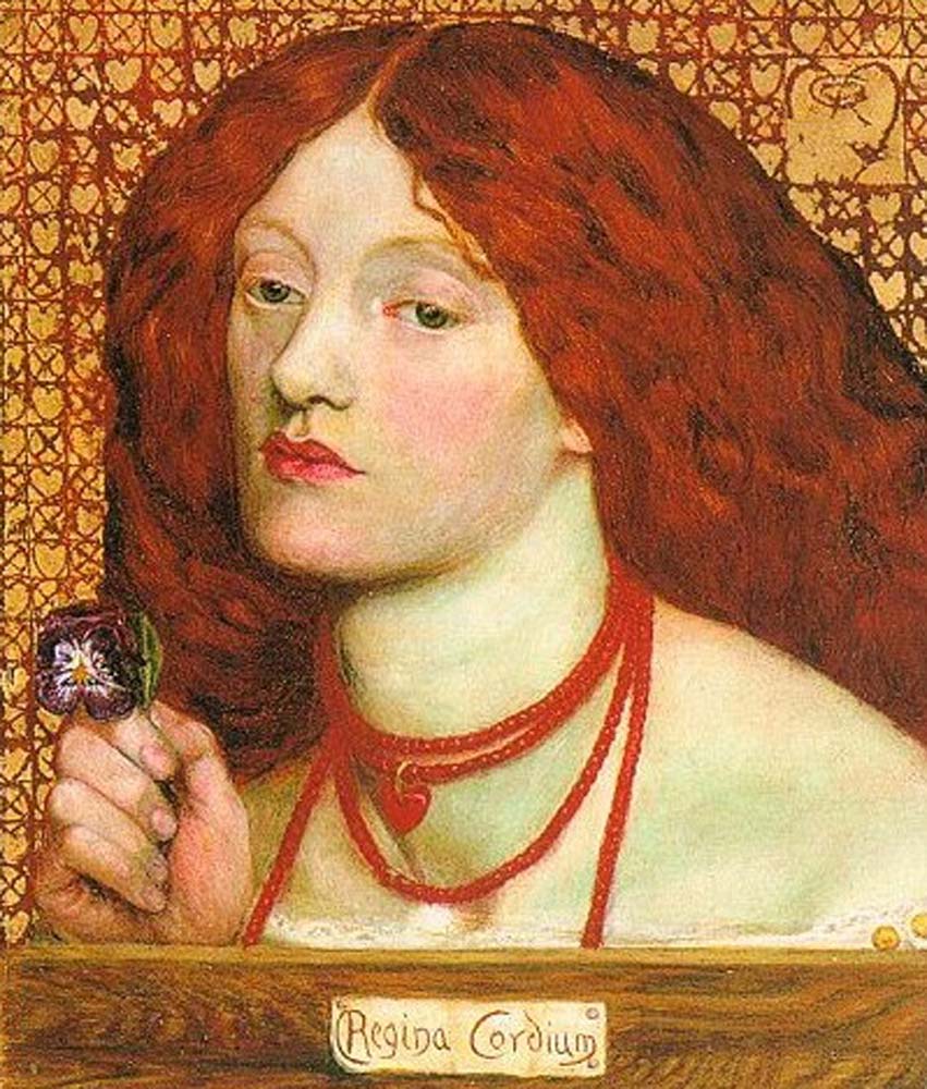 Regina Cordium, 1860 by Dante Gabriel Rossetti, pre-Raphaelite artist, 16x12" (A3) Poster