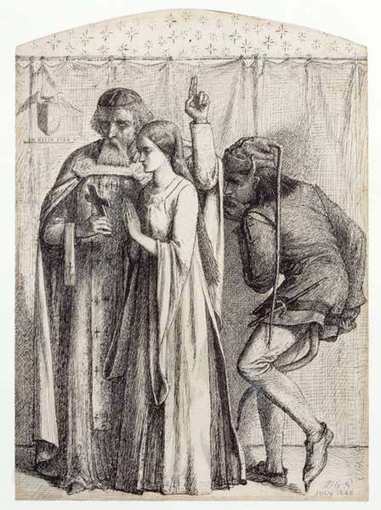 Retro me Sathana, 1848 by Dante Gabriel Rossetti, English Pre-Raphaelite Painter,12x8"(A4) Poster Print