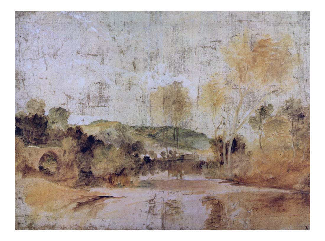 River Scene with Weir in the Middle Distance, 1806-07 by John Mallord William Turner RA, 12x8"(A4) Poster