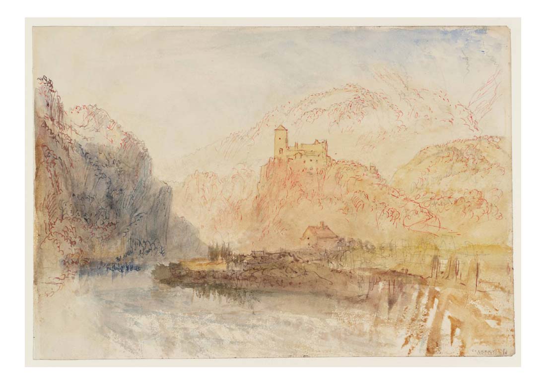 River Scene, with a Church, near Bellinzona, 1843 by John Mallord William Turner RA, 12x8"(A4) Poster