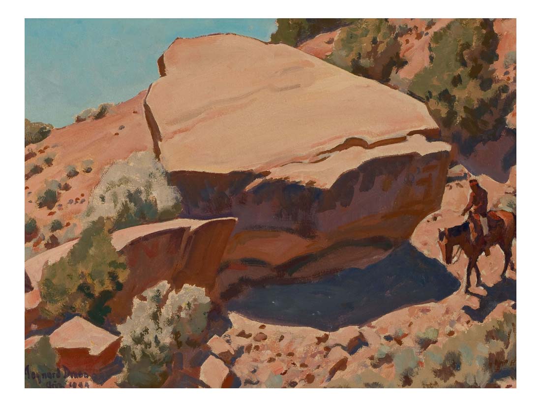Rocky Hillside, 1944. by Maynard Dixon, Classic American Western Art, 16x12" (A3) Poster Print