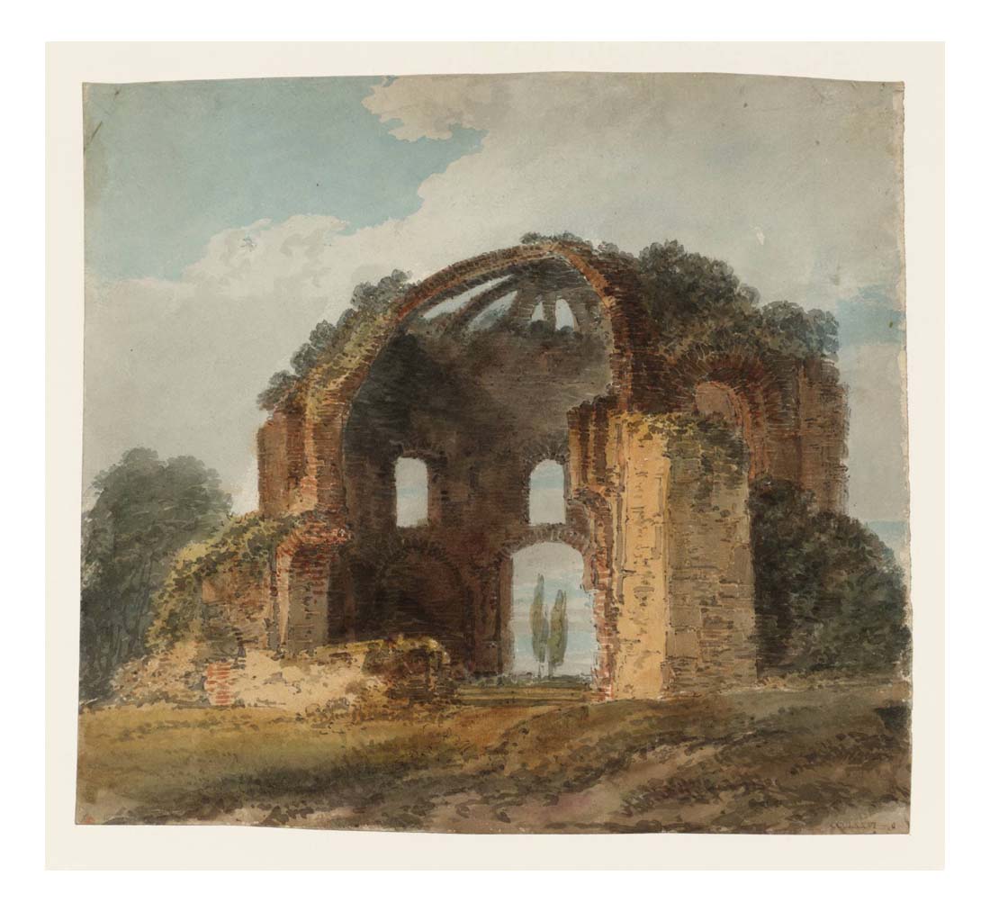 Rome, The Ruined Nymphaeum of Alexander Severus ('Temple of Minerva Medica'), 1796 by John Mallord William Turner RA