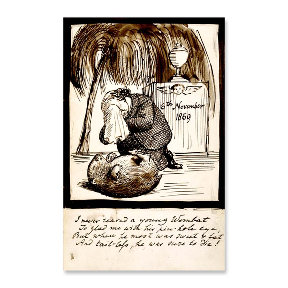 Rossetti Lamenting the Death of His Wombat, 1869 by Dante Gabriel Rossetti, English Pre-Raphaelite Painter,12x8"(A4) Poster Print