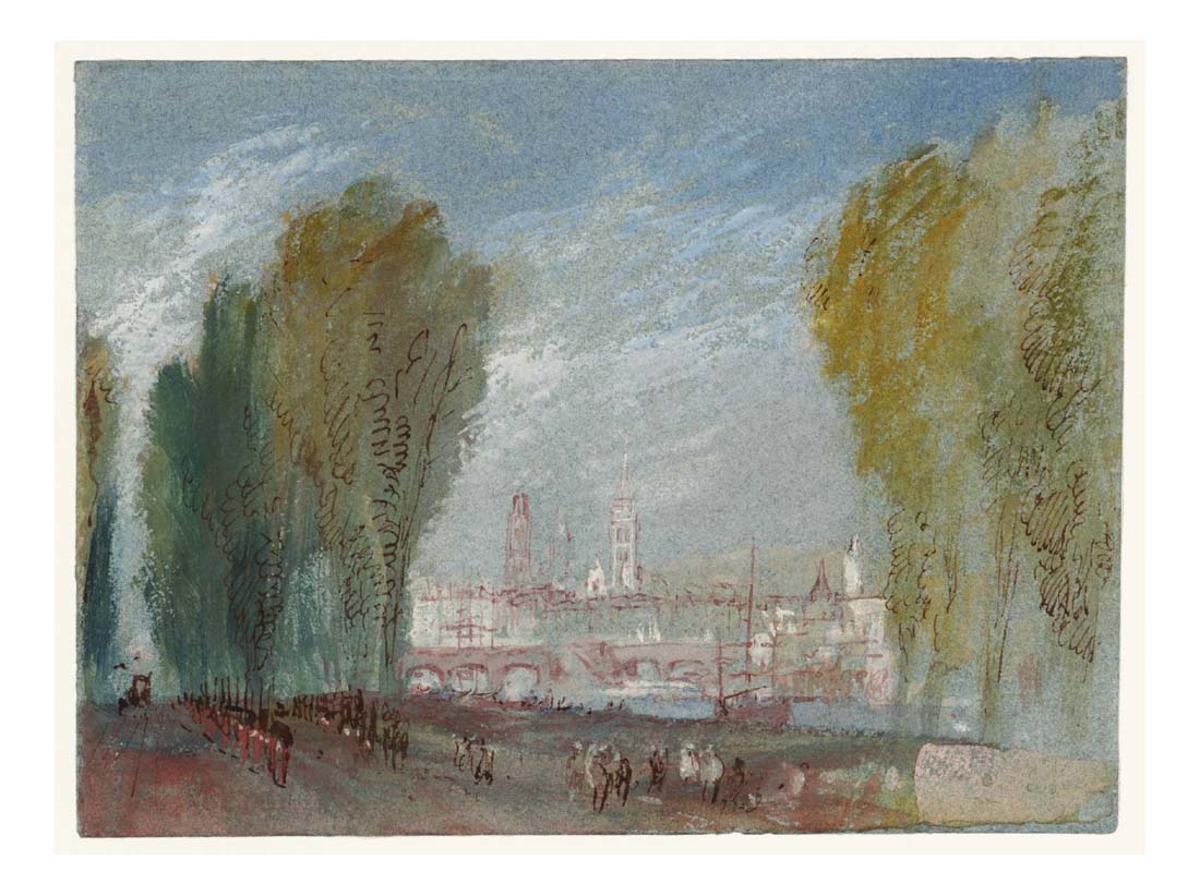 Rouen from the Grand Cours in the Faubourg St-Sever, 1832 by John Mallord William Turner RA, 12x8"(A4) Poster