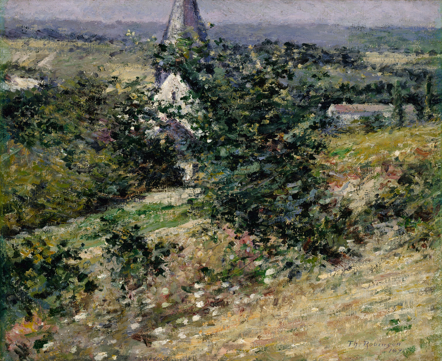Theodore Robinson:Old Church at Giverny,16x12"(A3)Poster