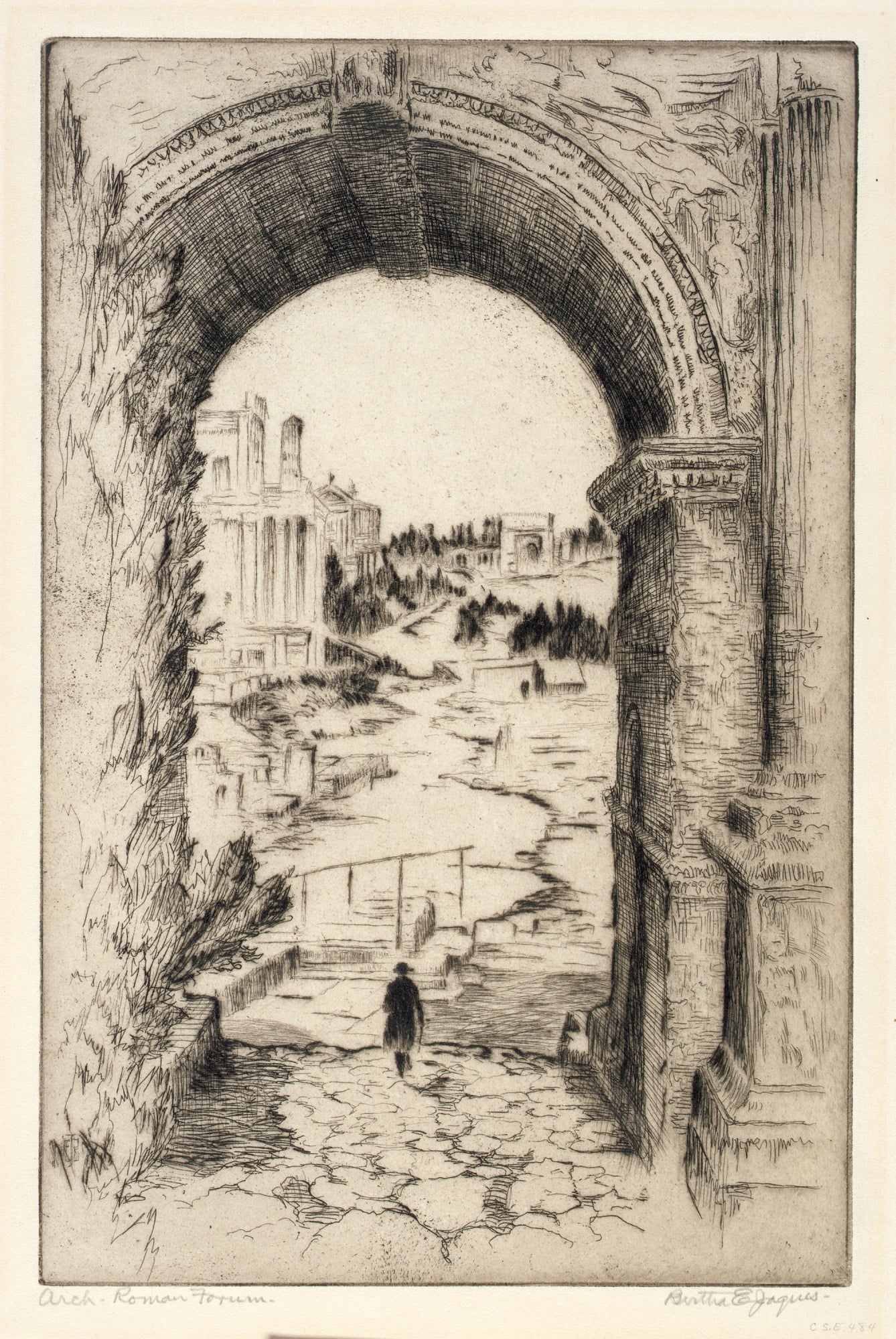 Bertha E. Jaques:Arch, Roman Forum,16x12"(A3)Poster