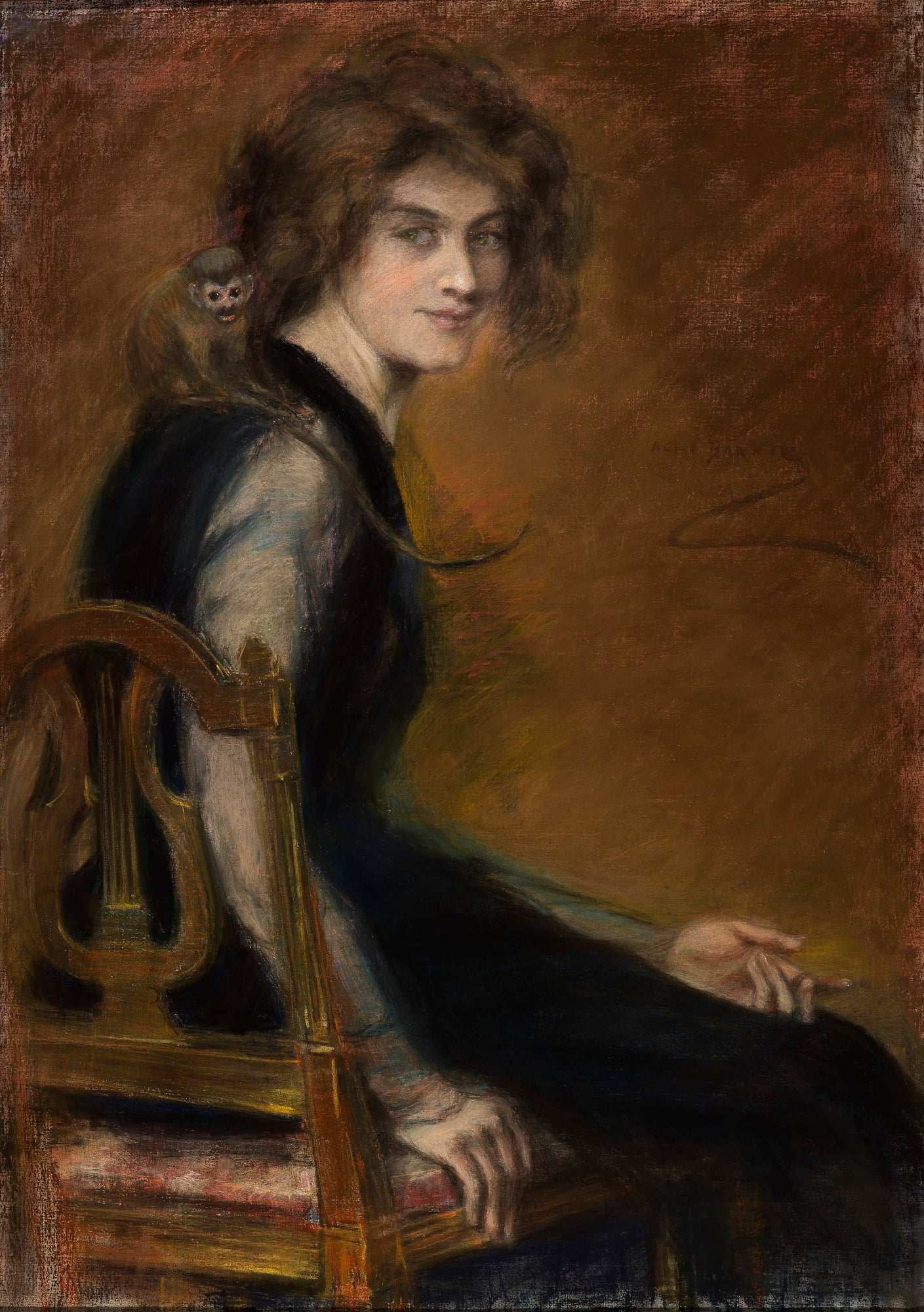 Alice Pike Barney:Monkey Pet,16x12"(A3)Poster