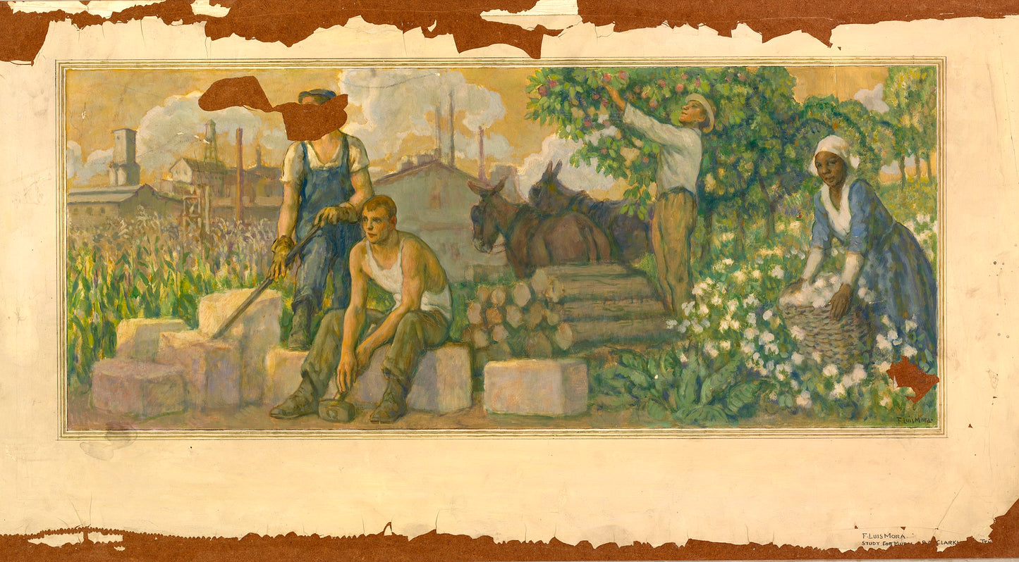 F. Luis Mora:Abundance of Today (mural study, Clarksville, T,16x12"(A3)Poster