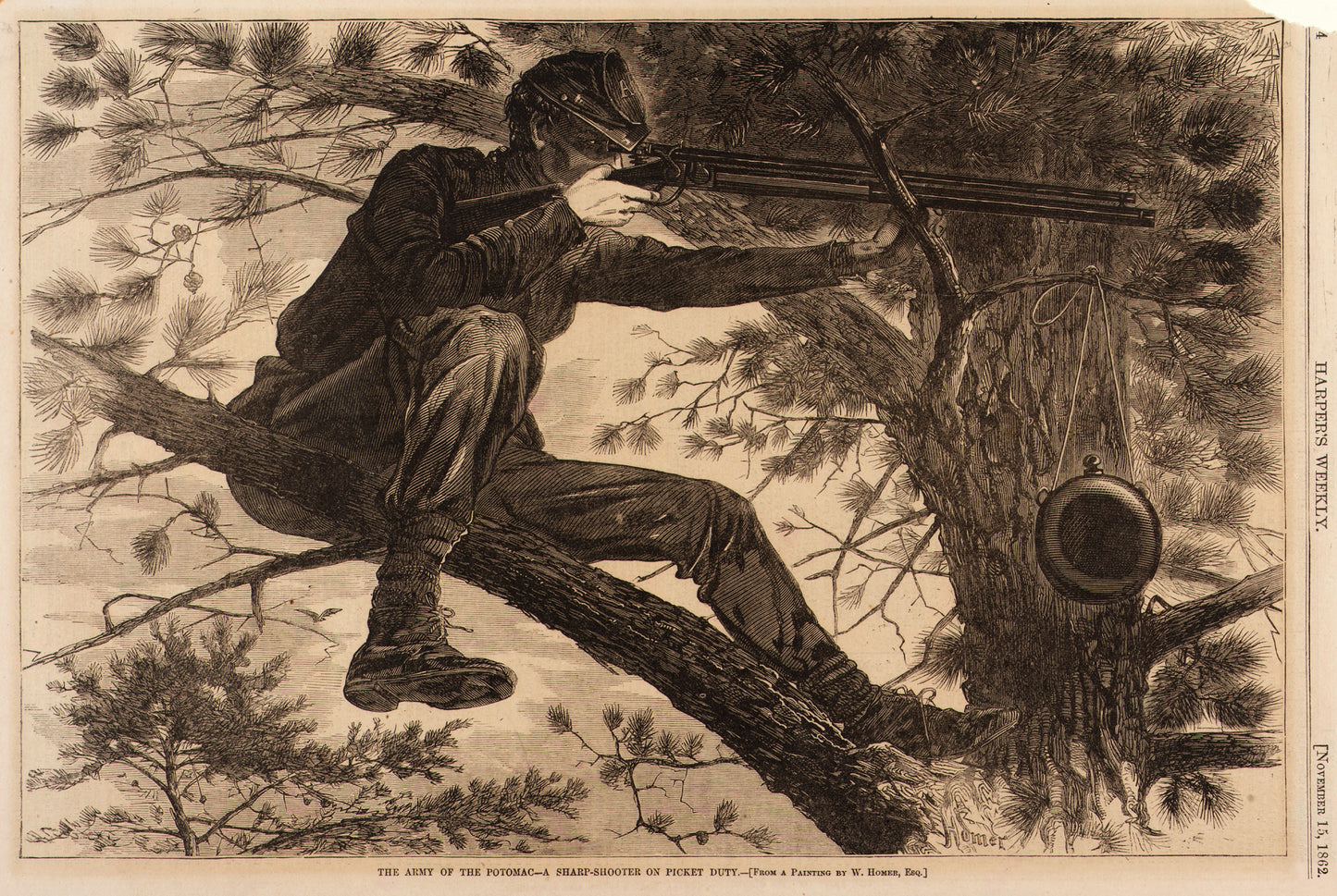 Winslow Homer:The Army of the Potomac--A Sharp-Shooter on Pi,16x12"(A3)Poster