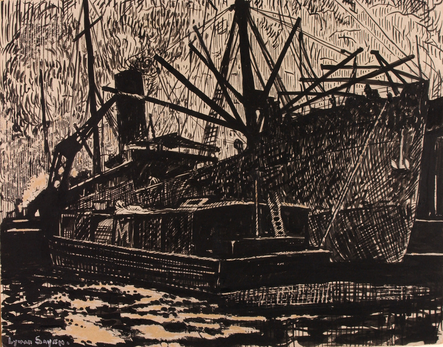 H. Lyman Saÿen:(Liner and Tug),16x12"(A3)Poster