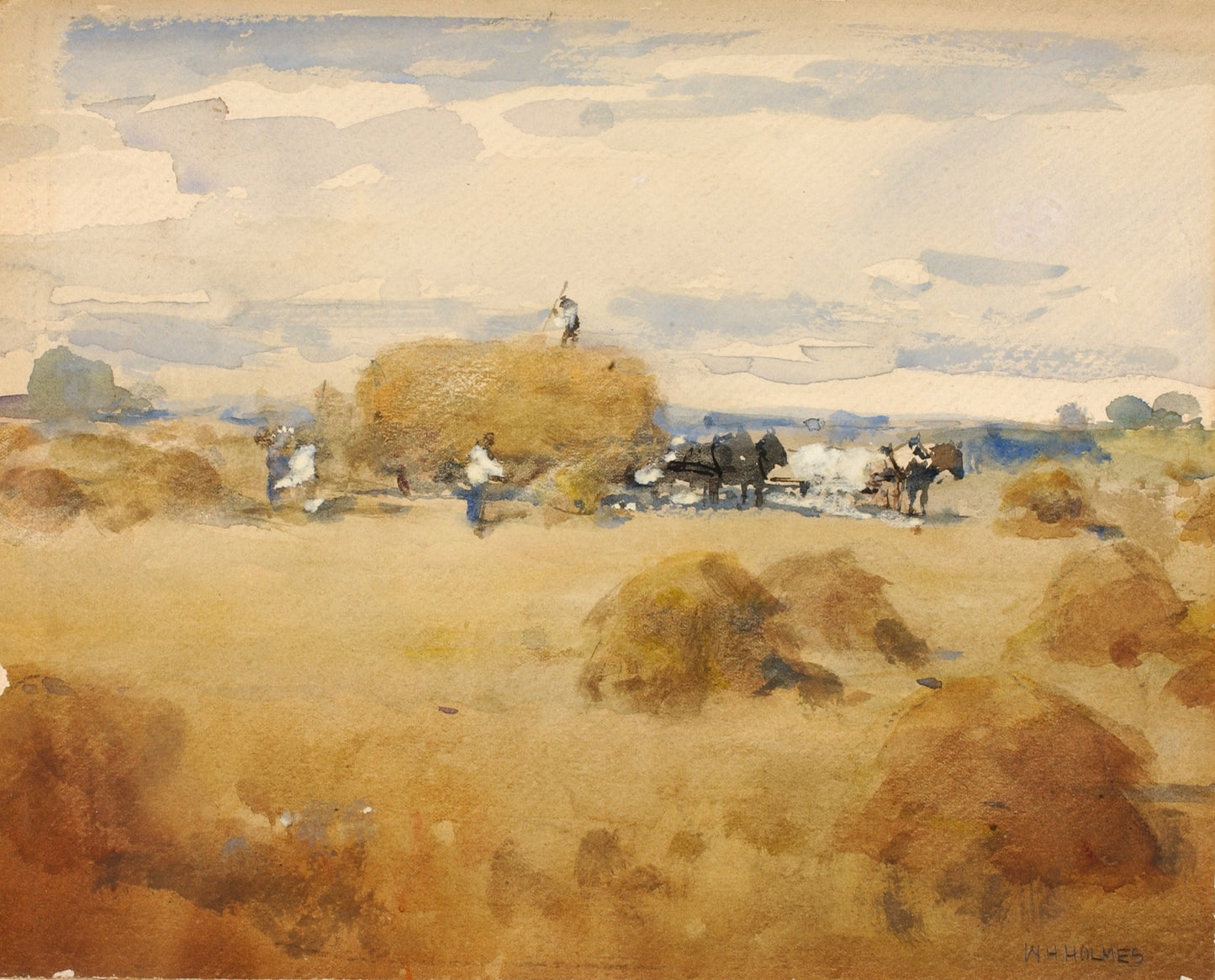 William Henry Holmes:(Haymaking Scene),16x12"(A3)Poster