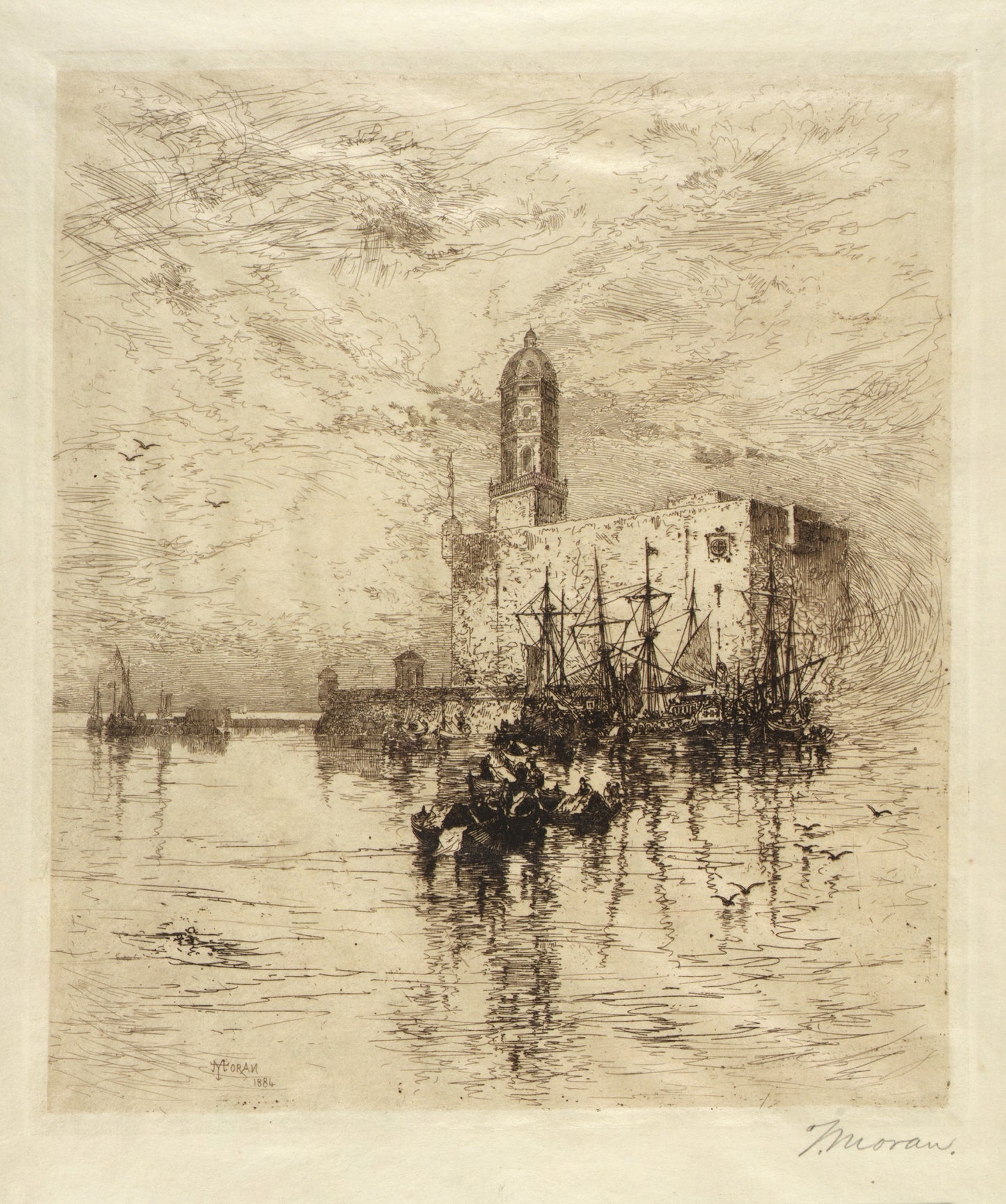 Thomas Moran:Castle of San Juan de Vlua, Vera Cruz,16x12"(A3)Poster