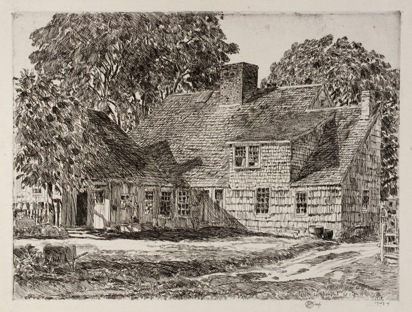 Childe Hassam:Old Dominy House,16x12"(A3)Poster