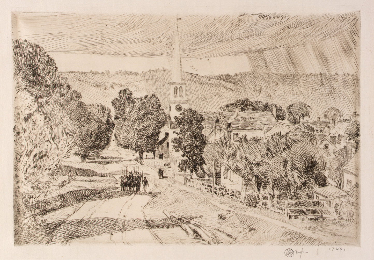 Childe Hassam:The Vermont Village (Peacham),16x12"(A3)Poster