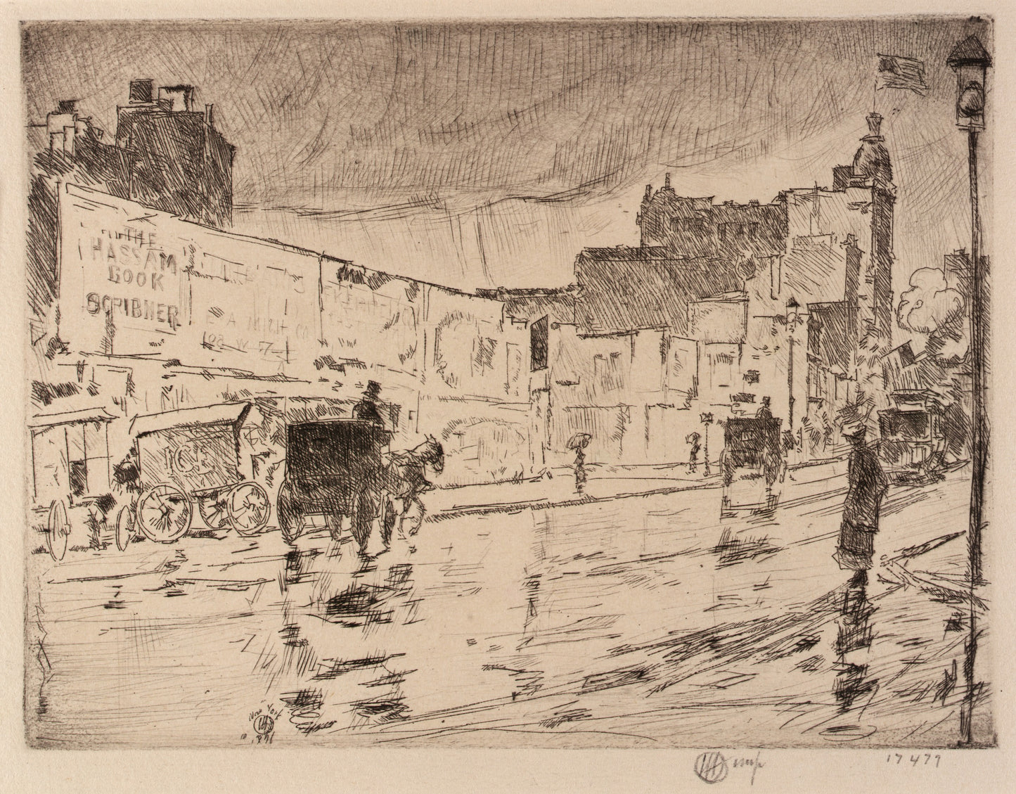 Childe Hassam:The Billboards, New York,16x12"(A3)Poster