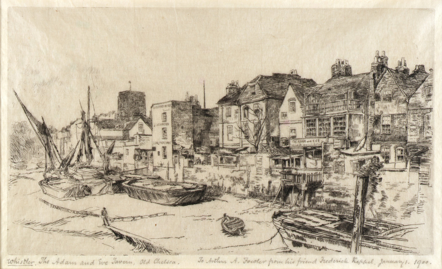 James McNeill Whistler:The Adam and Eve Tavern, Old Chelsea,16x12"(A3)Poster