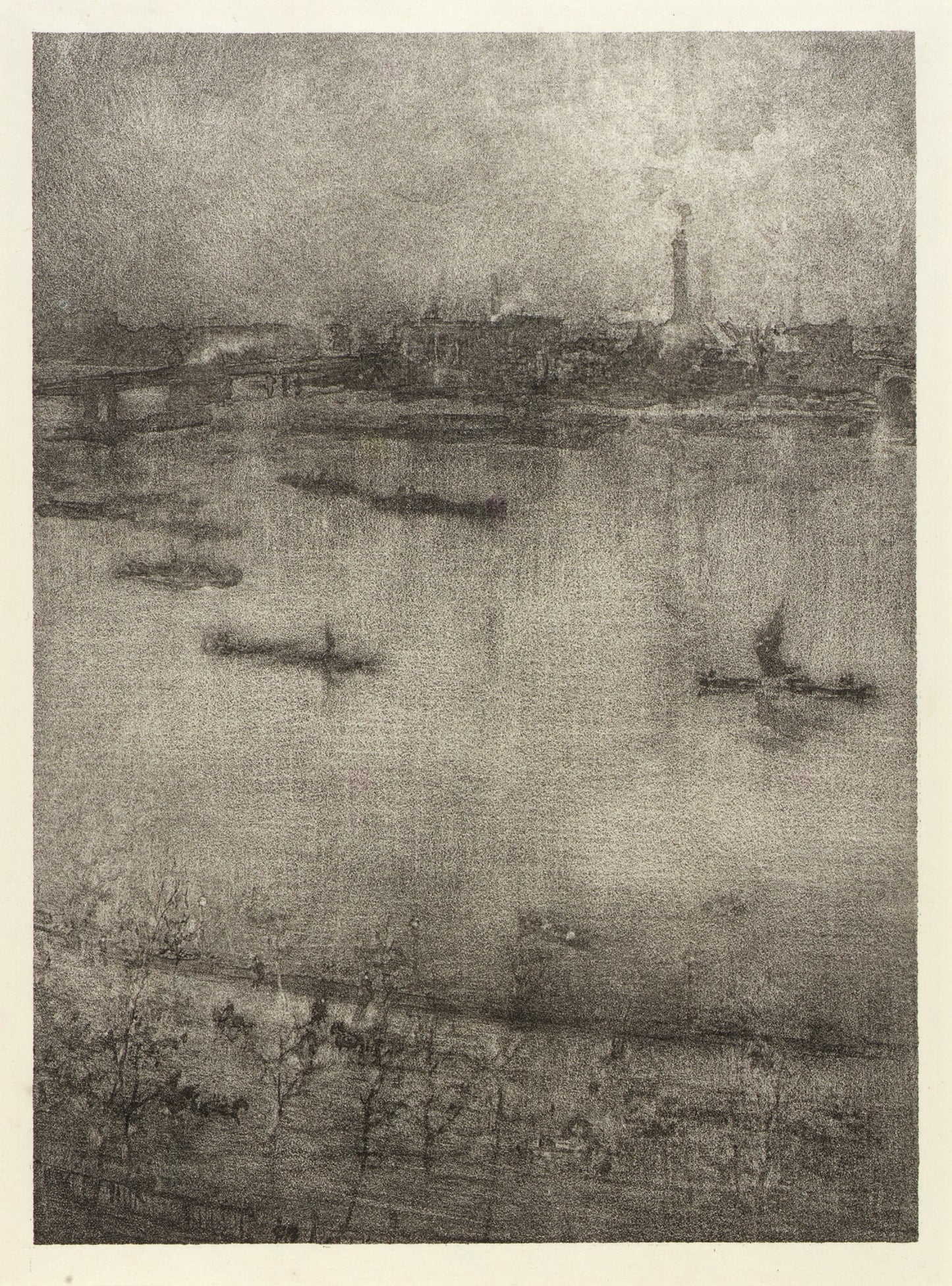 James McNeill Whistler:The Thames,16x12"(A3)Poster