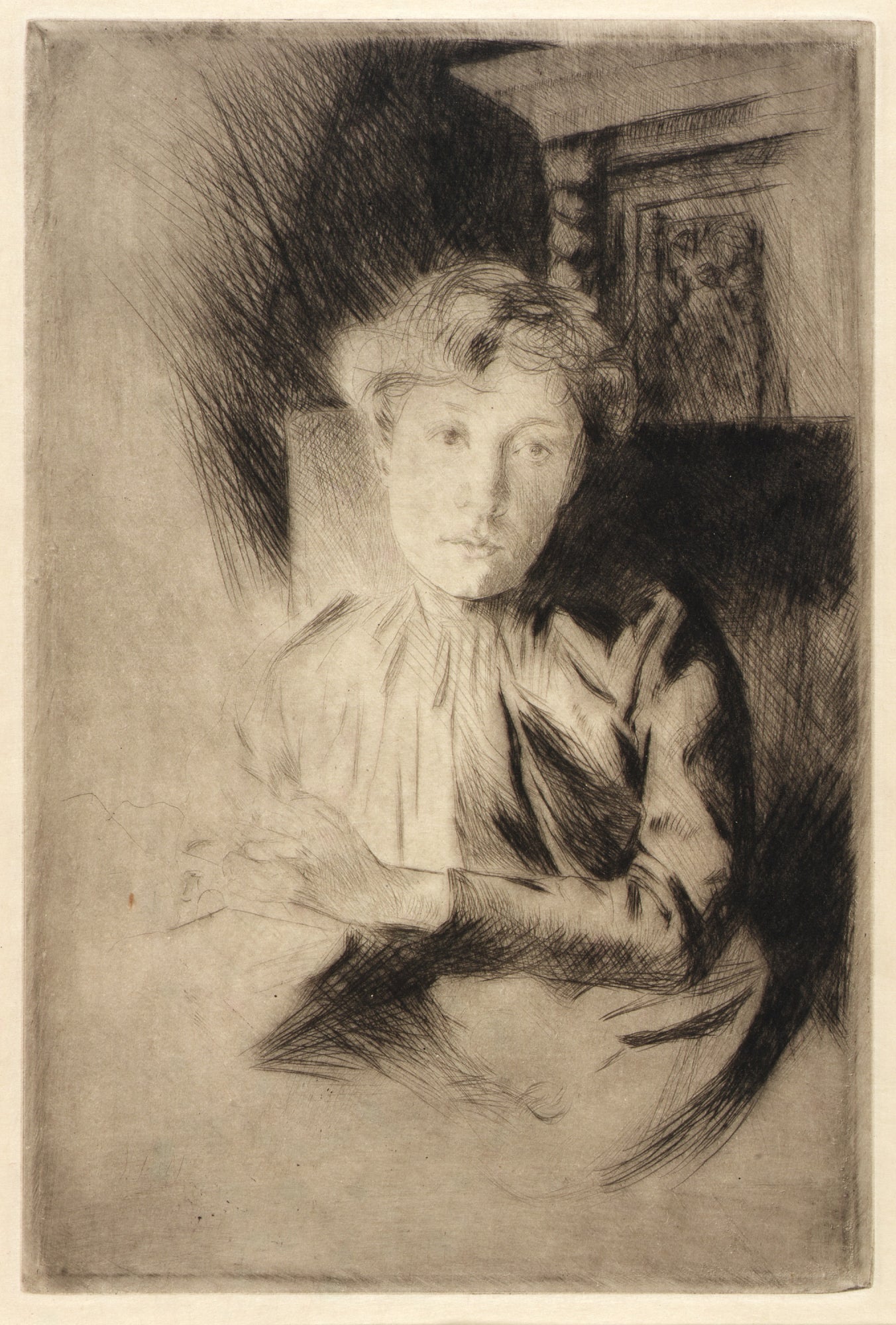 J. Alden Weir:By Candlelight,16x12"(A3)Poster