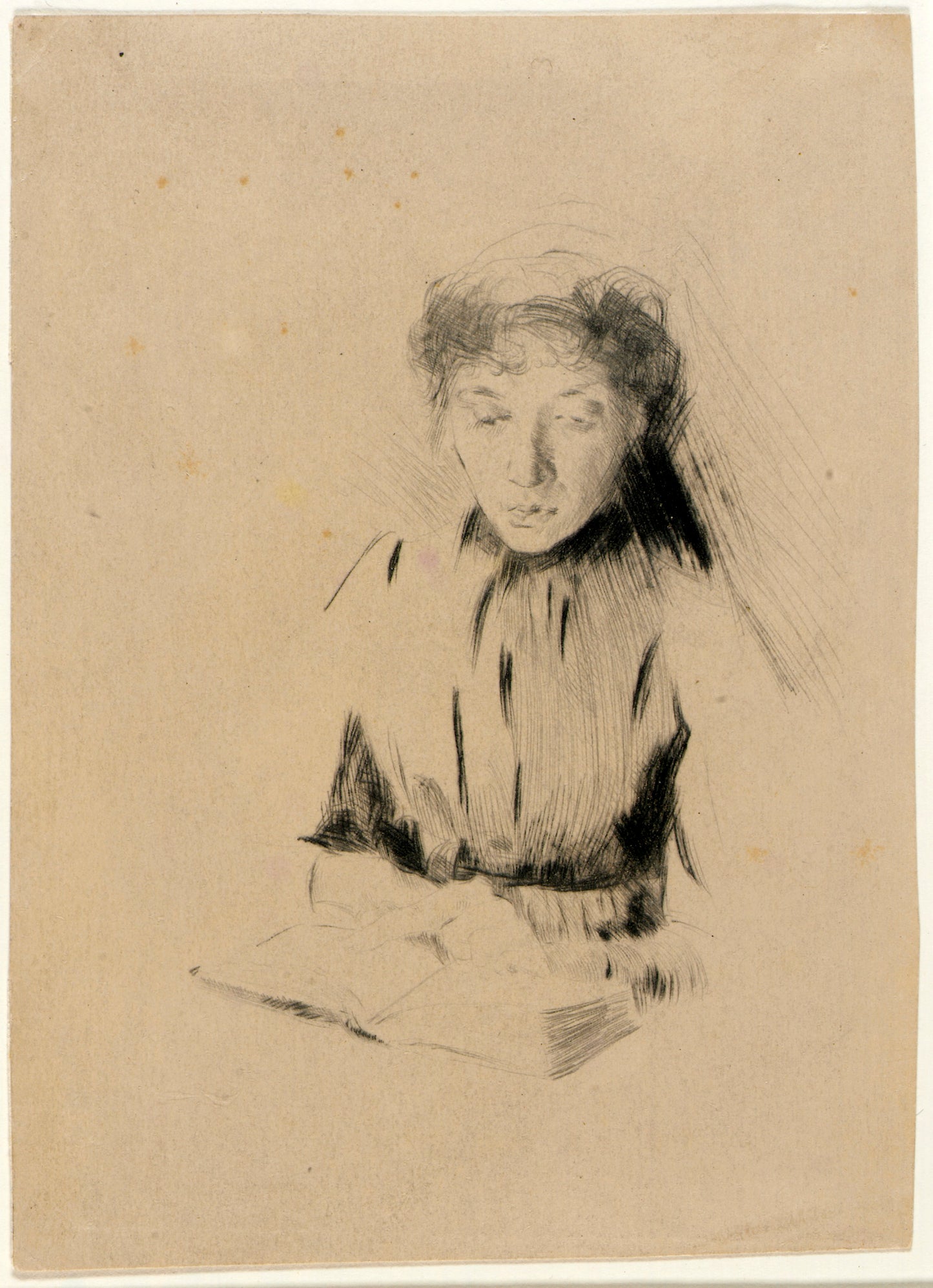 J. Alden Weir:The Little Portrait (Young Woman),16x12"(A3)Poster