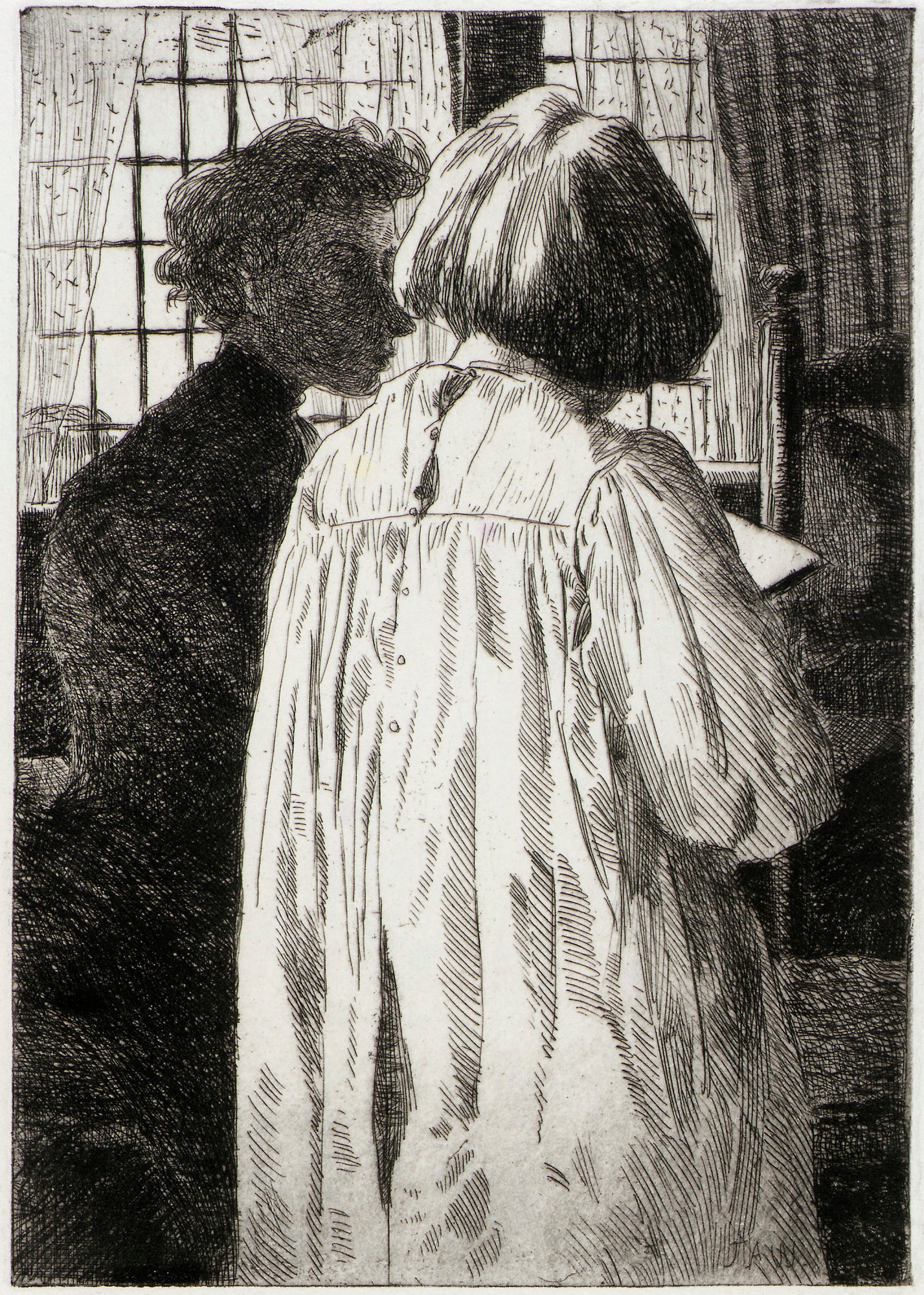 J. Alden Weir:The Lesson,16x12"(A3)Poster