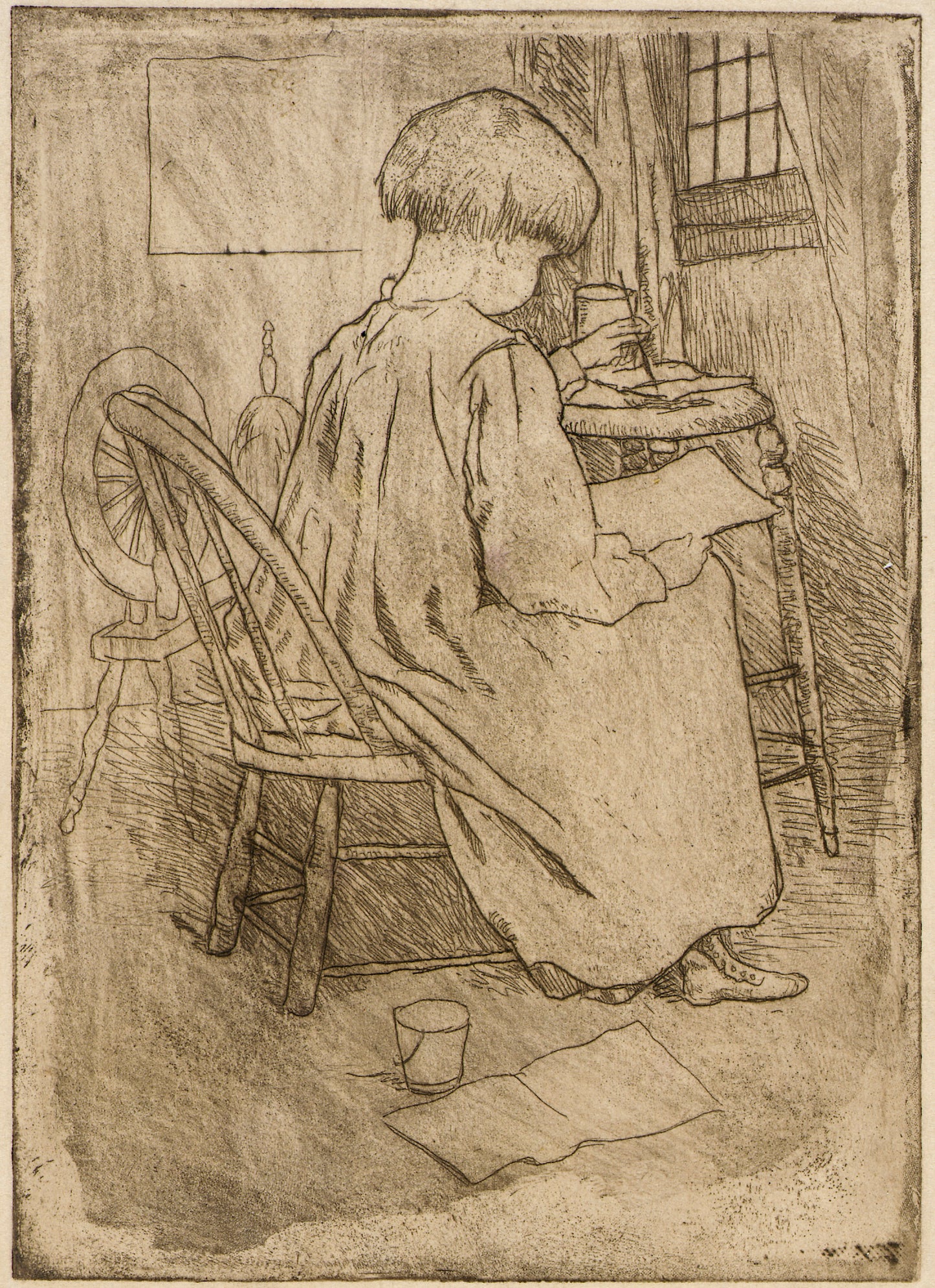J. Alden Weir:The Little Artist,16x12"(A3)Poster