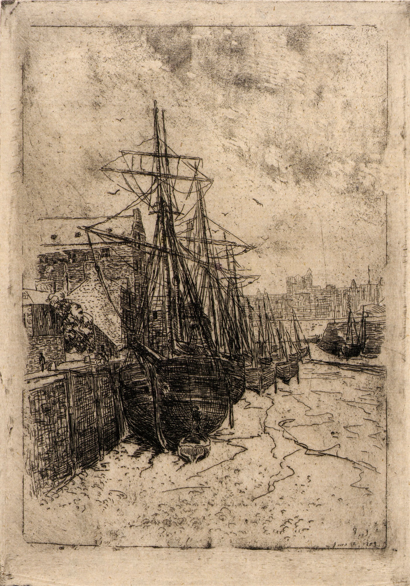 J. Alden Weir:Boats at Low Tide--Isle of Man,16x12"(A3)Poster
