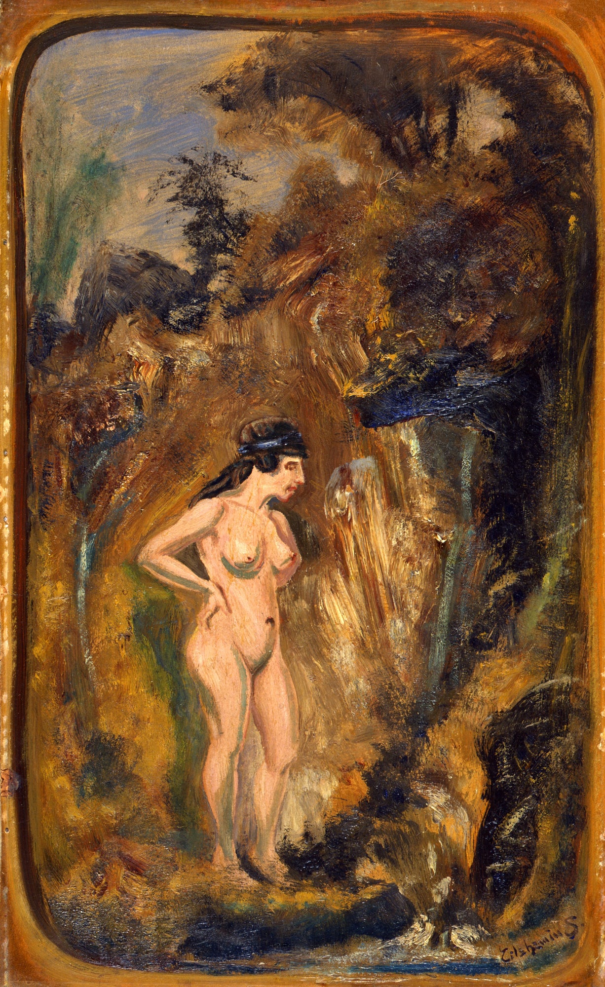 Louis M. Eilshemius:Nude in Forest,16x12"(A3)Poster