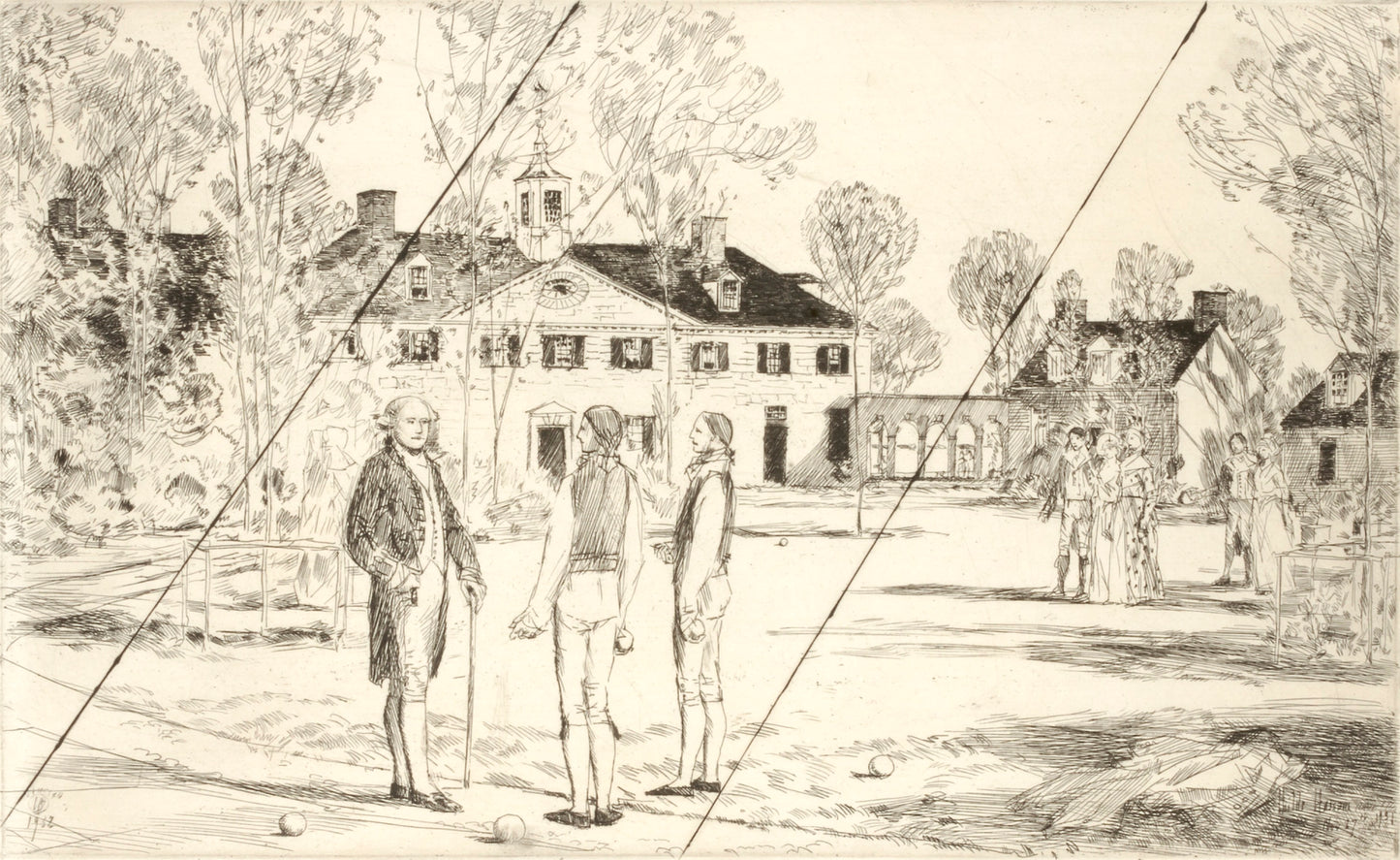 Childe Hassam:Washington at Mount Vernon (cancelled plate fr,16x12"(A3)Poster