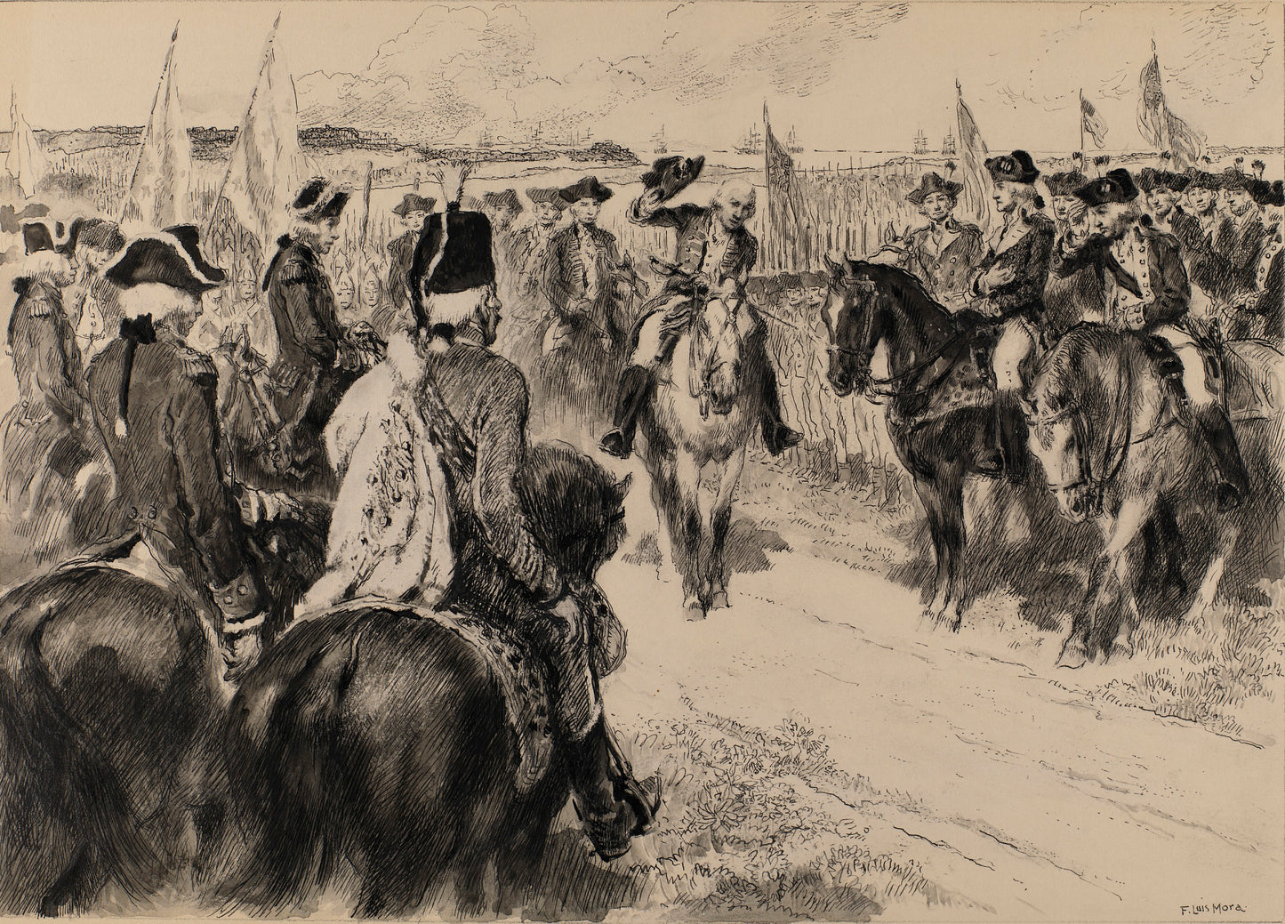 F. Luis Mora:The Surrender of Cornwallis,16x12"(A3)Poster
