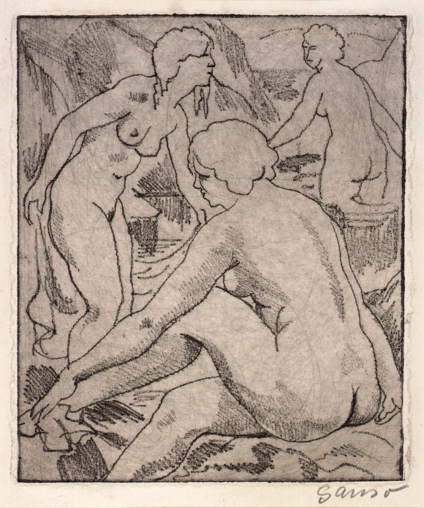 Emil Ganso:Bathers,16x12"(A3)Poster