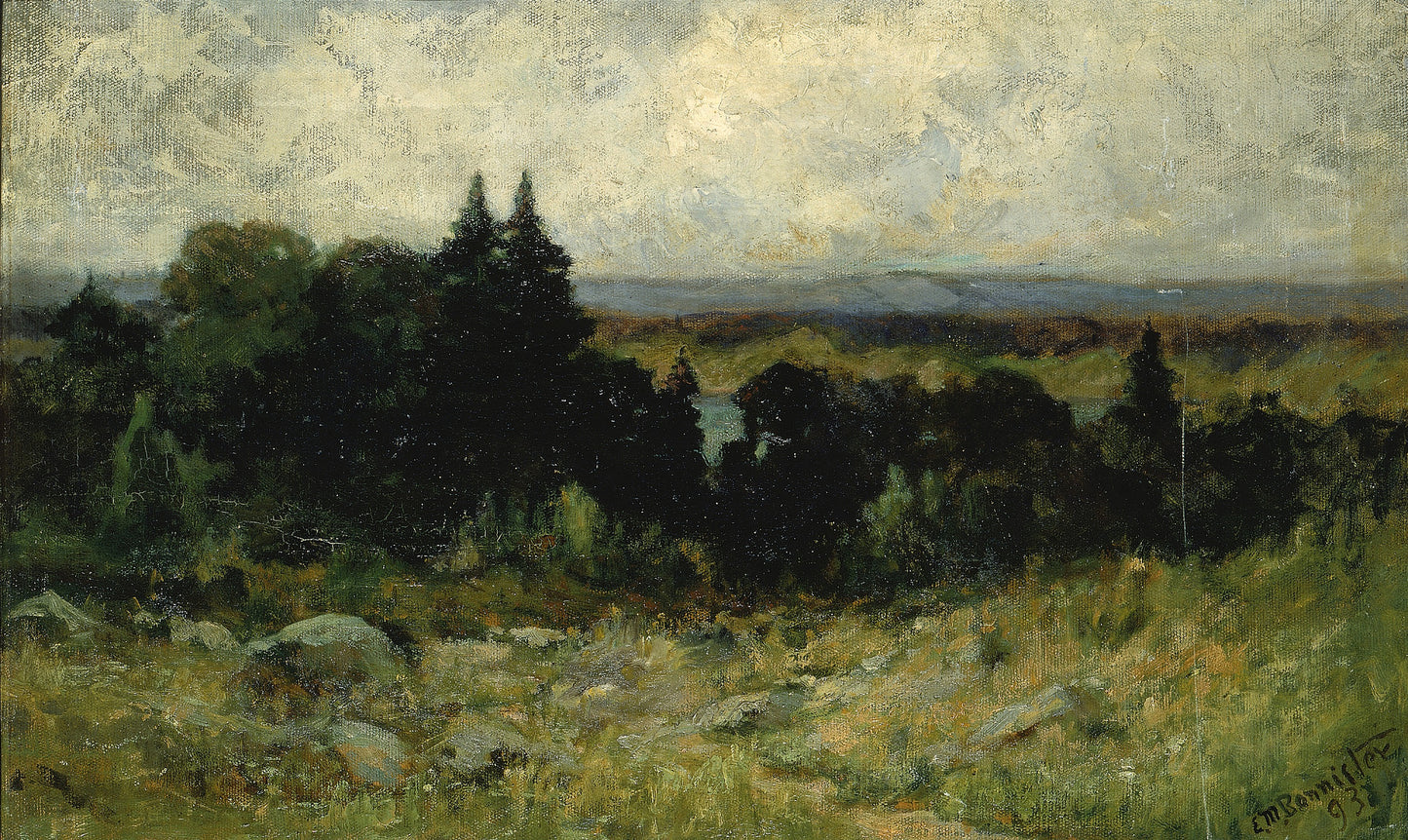 Edward Mitchell Bannister:Untitled (landscape, fields with r,16x12"(A3)Poster