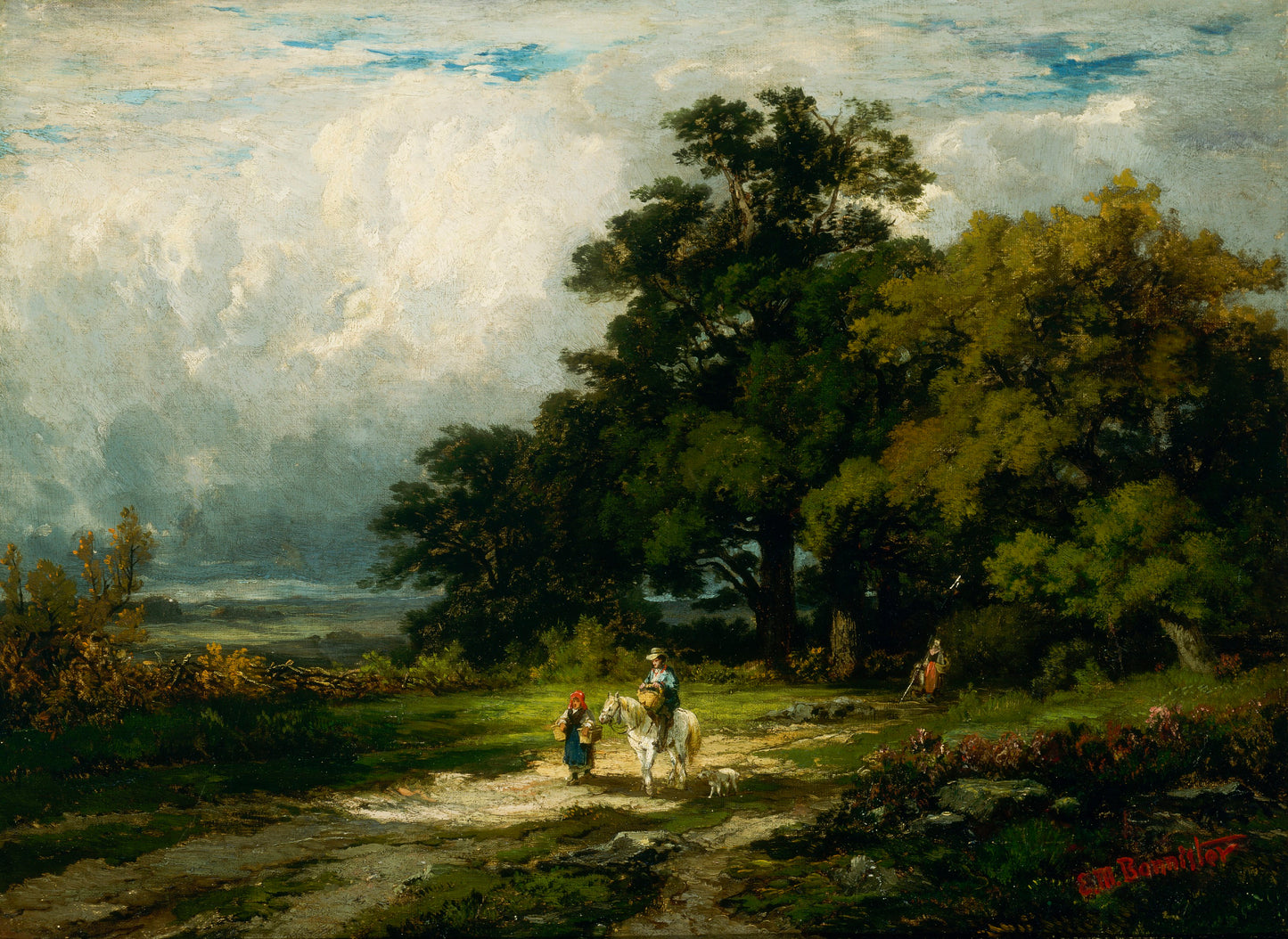 Edward Mitchell Bannister:Untitled (man on horse with woman ,16x12"(A3)Poster