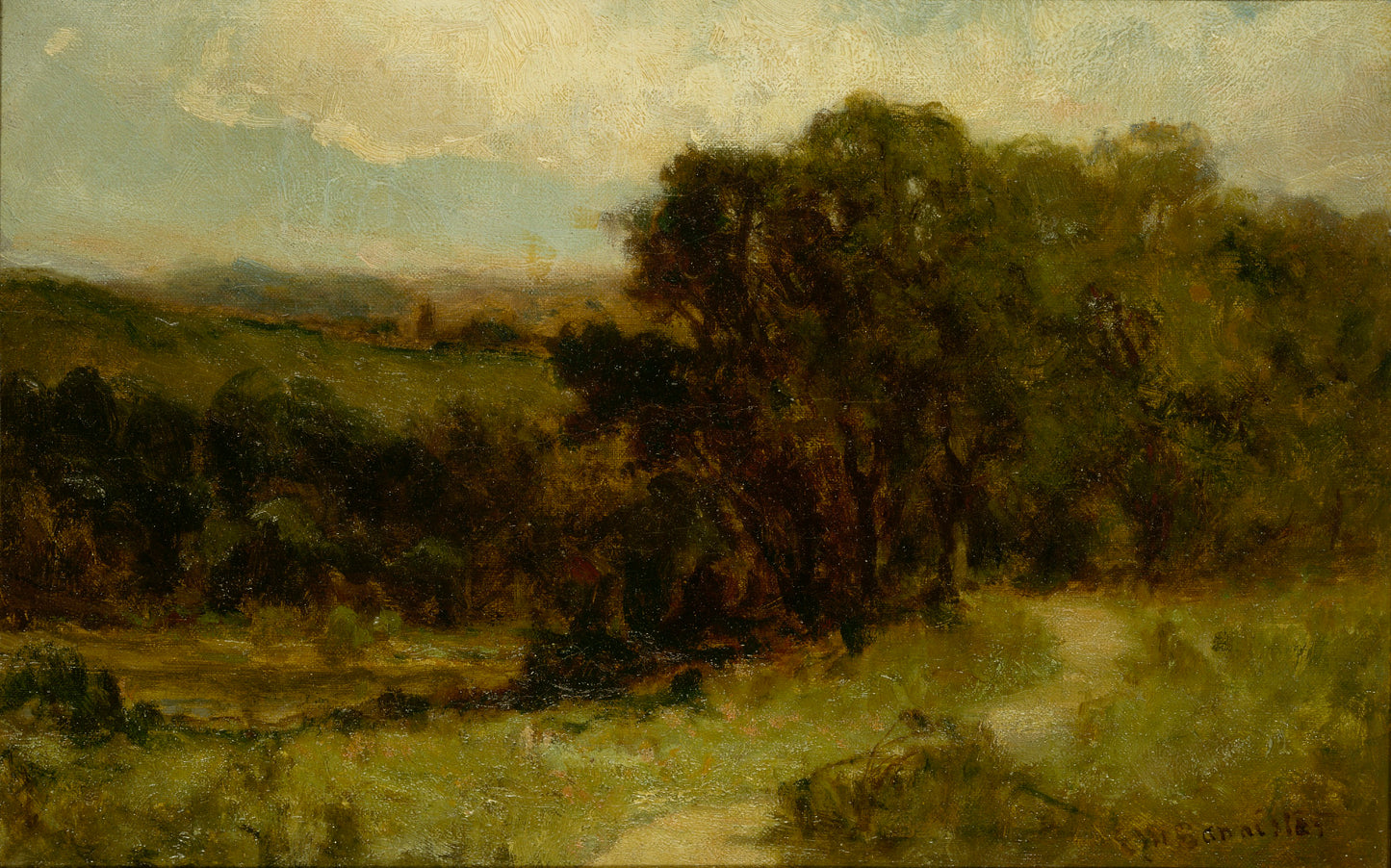 Edward Mitchell Bannister:Untitled (landscape with road near,16x12"(A3)Poster