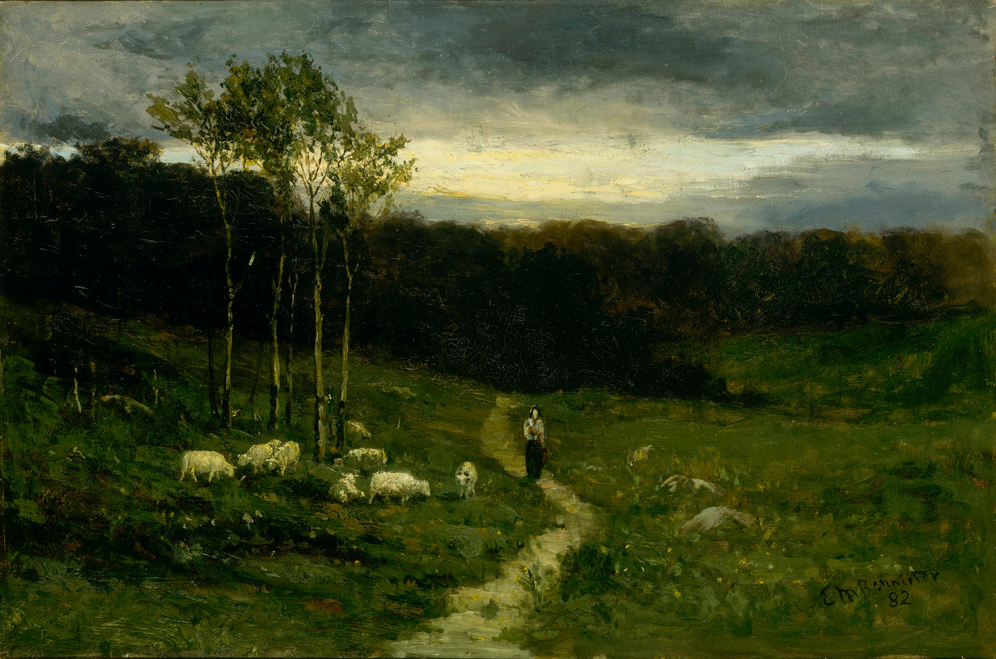 Edward Mitchell Bannister:Woman Walking down Path,16x12"(A3)Poster