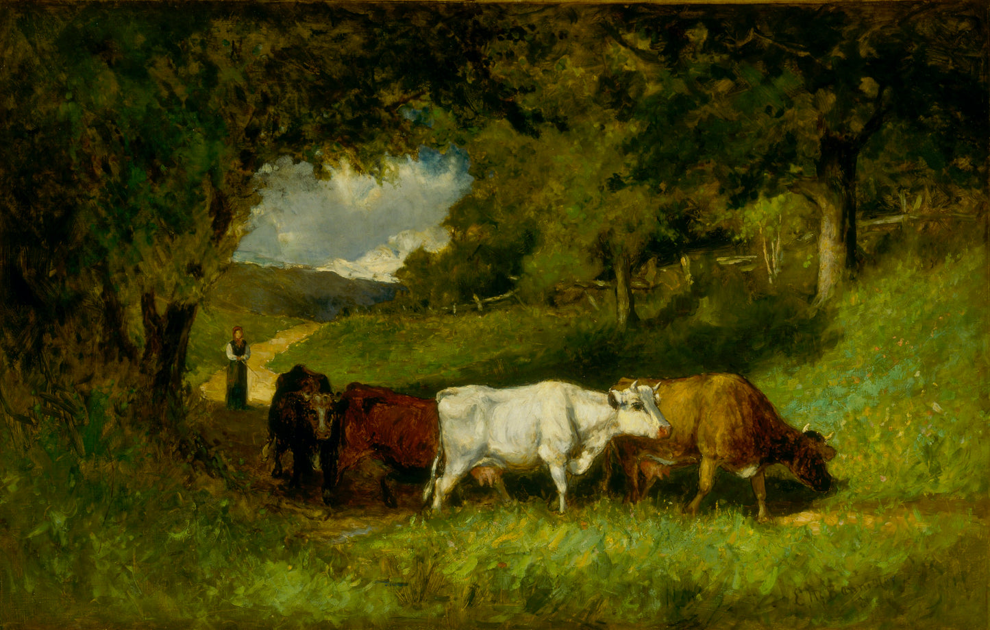 Edward Mitchell Bannister:Driving Home the Cows,16x12"(A3)Poster