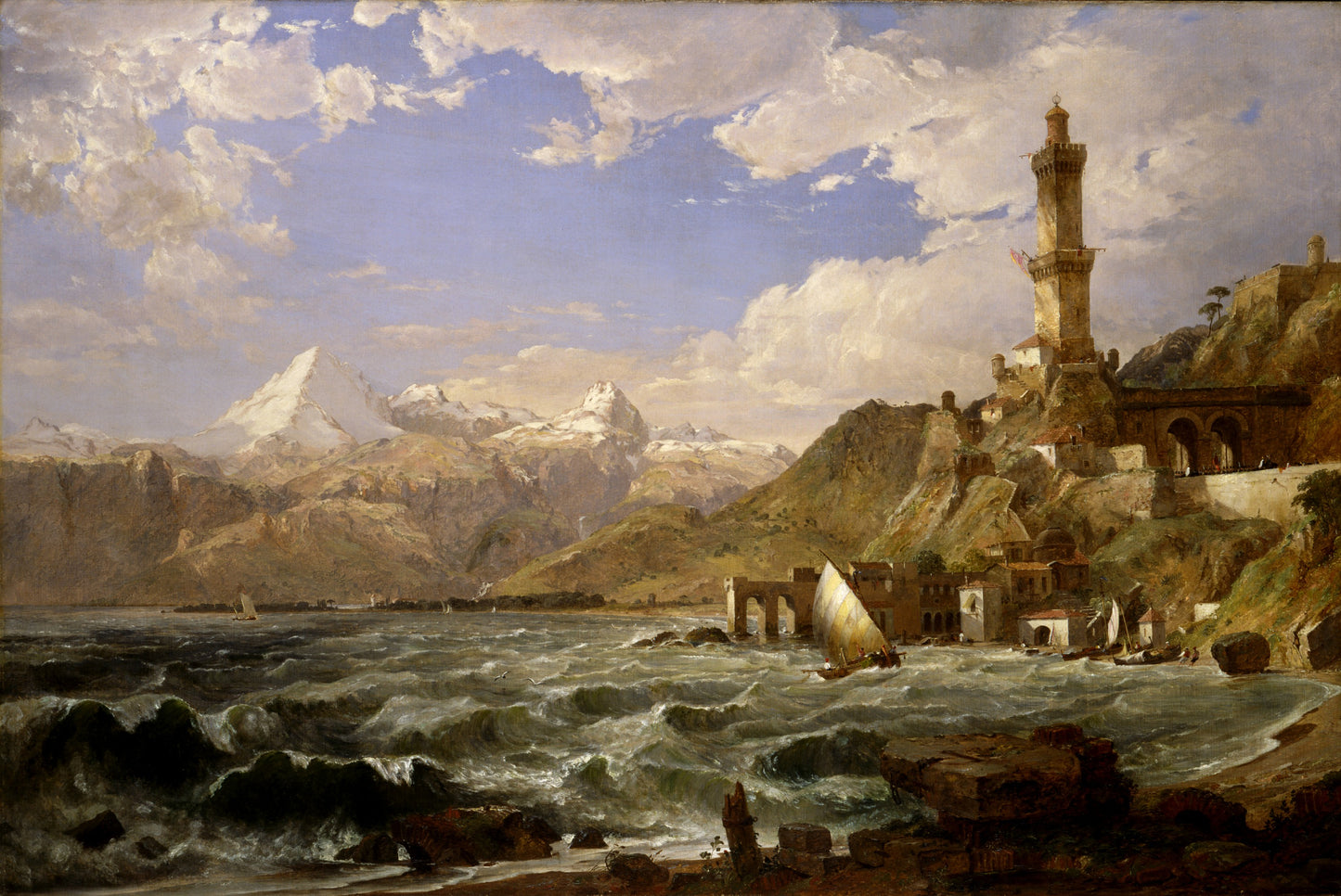 Jasper Francis Cropsey:The Coast of Genoa,16x12"(A3)Poster