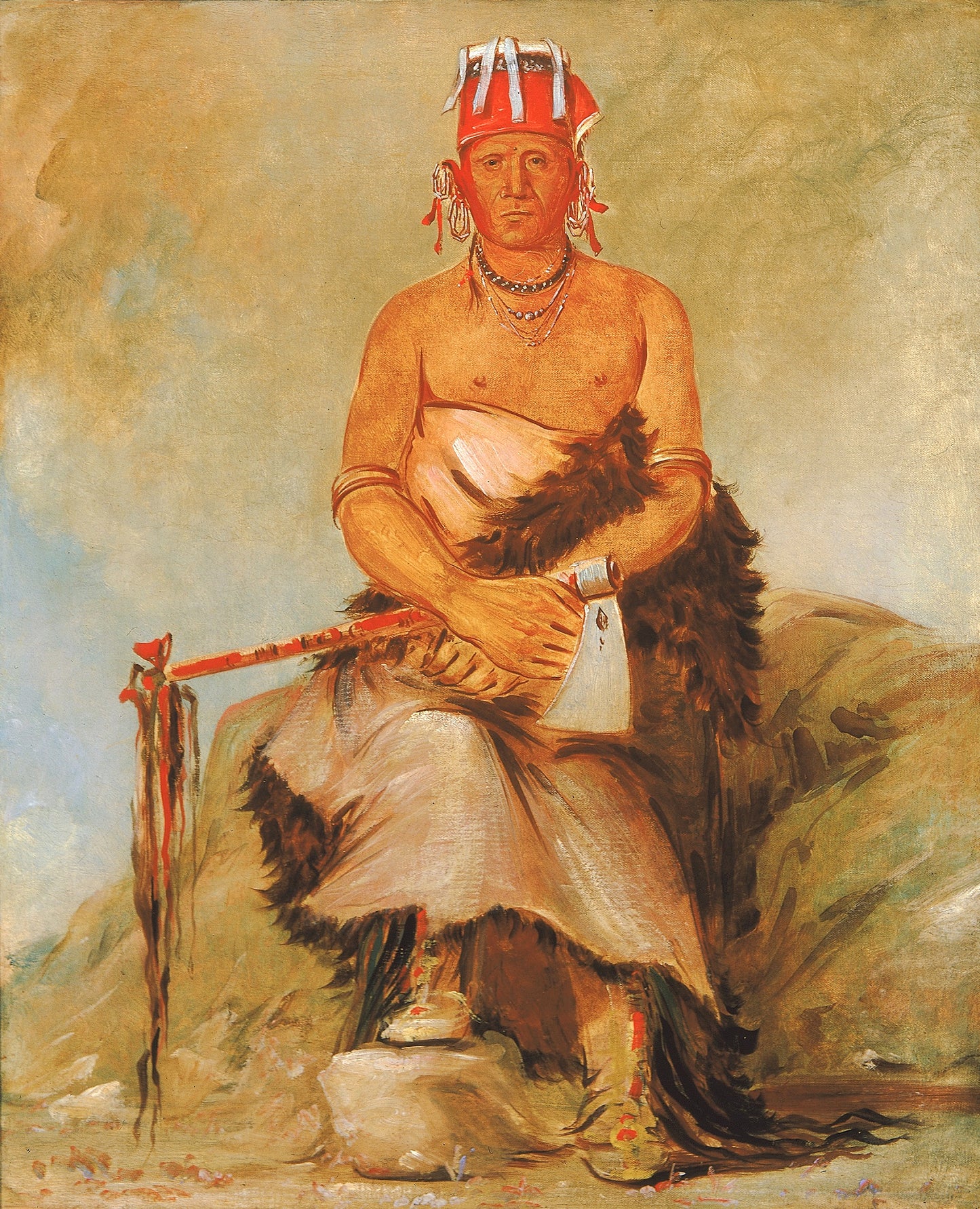 George Catlin:A'h-sha-la-cóots-ah, Mole in the Forehead, Ch,16x12"(A3)Poster