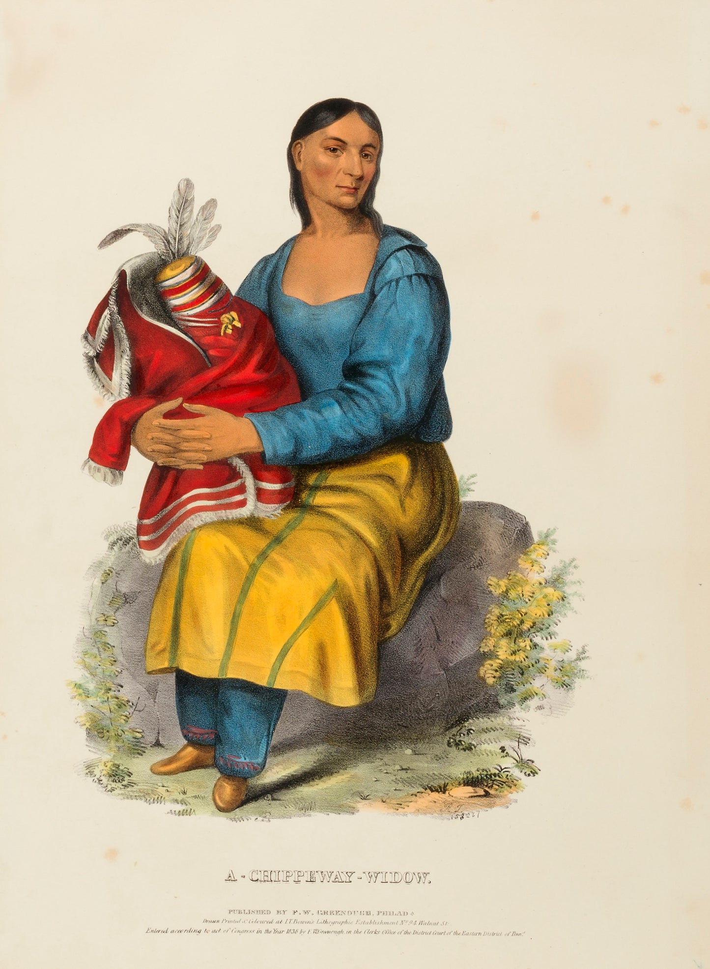Charles Bird King:A CHIPPEWAY WIDOW., from History of the In,16x12"(A3)Poster