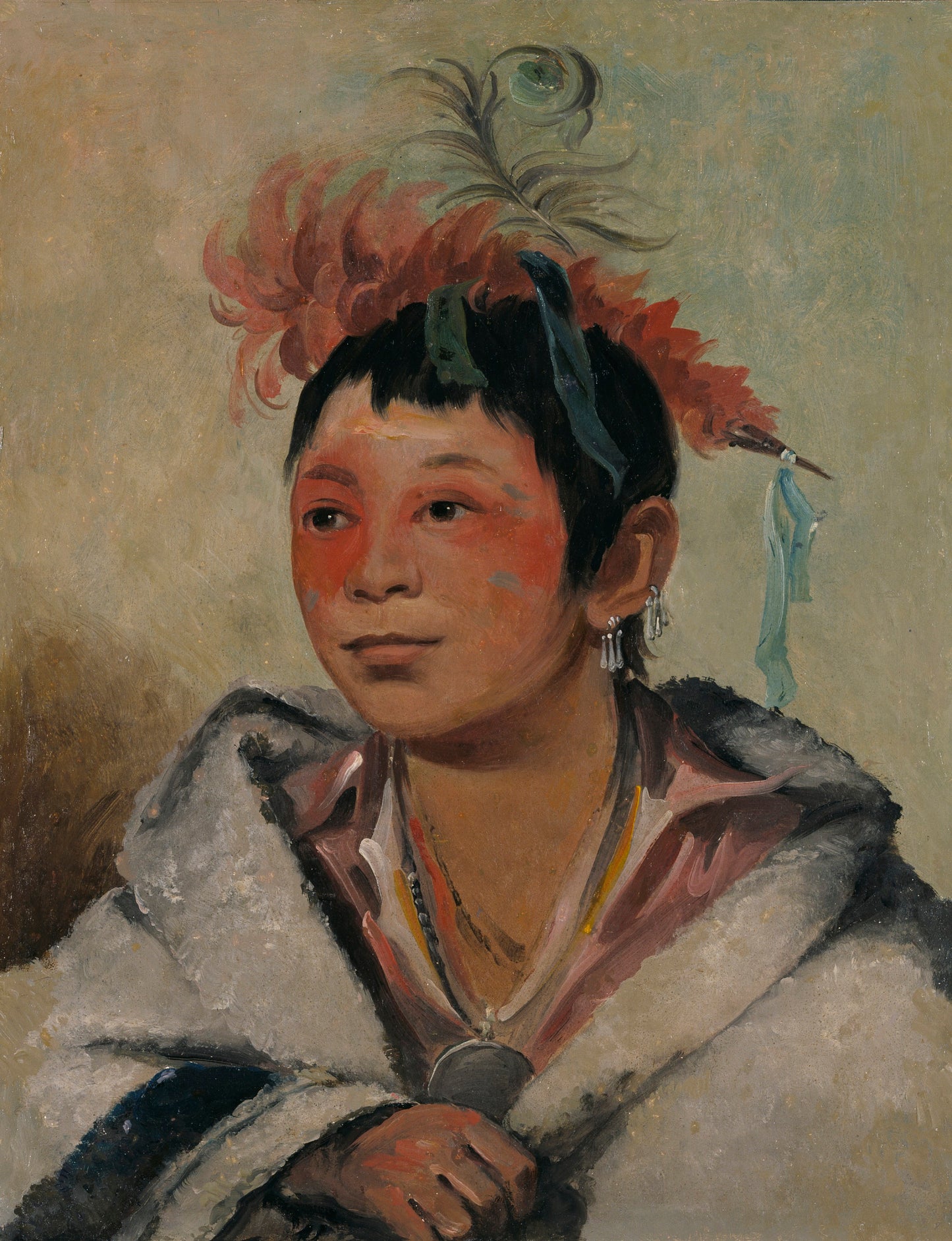 George Catlin:Aú-nah-kwet-to-hau-páy-o, One Sitting in the,16x12"(A3)Poster