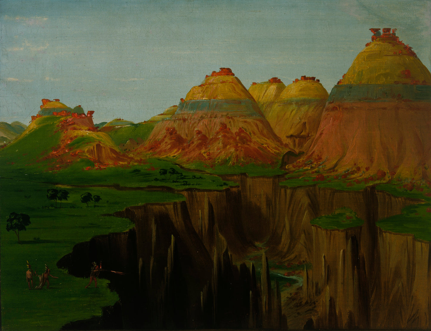 George Catlin:"Brick Kilns," Clay Bluffs 1900 Miles above St,16x12"(A3)Poster