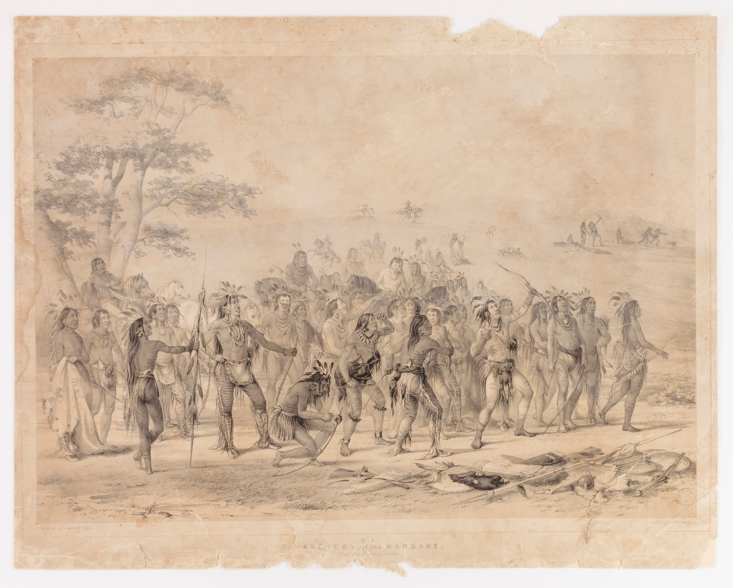 George Catlin:Archery of the Mandans--no. 24,16x12"(A3)Poster